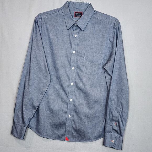 UNTUCKit Button Up Shirt Mens Large‎ Gray Slim Fit Cotton Wrinkle Free Preppy - Picture 2 of 5